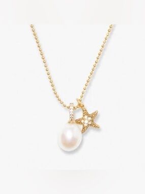 Kate Spade sea star starfish pearl charm pendant necklace